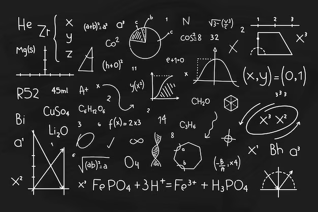 Display of formulas and symbols related to chemistry