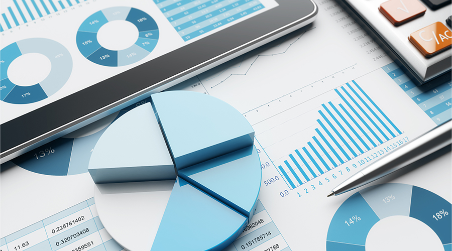 Image showing various figures like pie chart and bar graphs representing data 