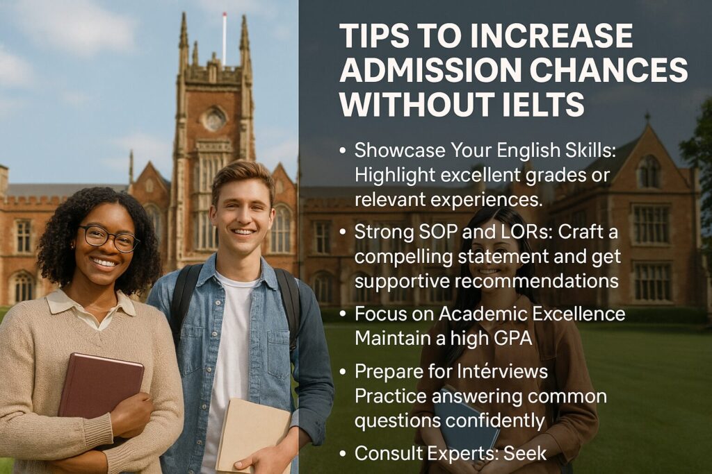 Tips to Increase Admission Chances without IELTS